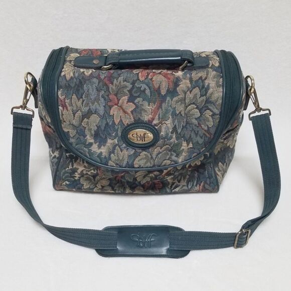 Vintage 80s Diane Von Furstenberg Large Floral Tapestry Canvas Weekend Bag - Picture 1 of 16